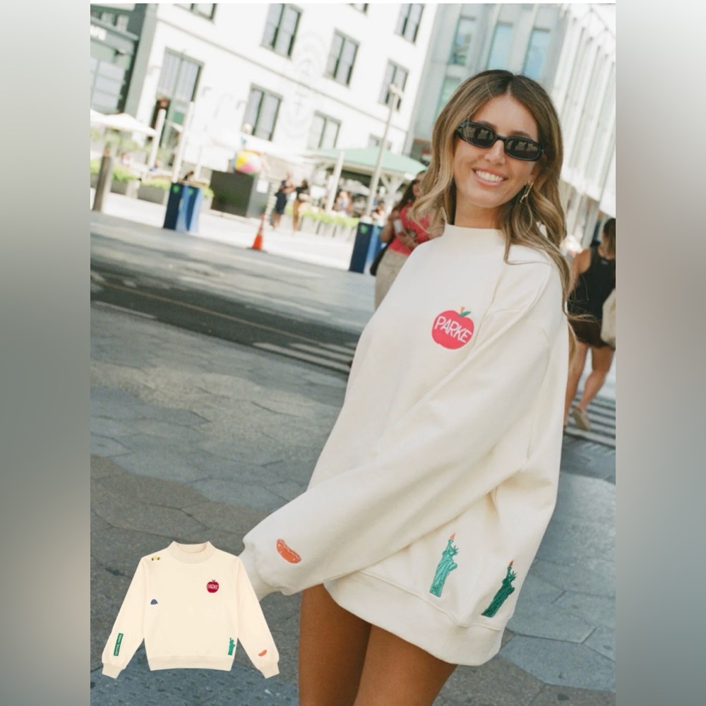 PARKE NYC Embroidered Mockneck Sweatshirt